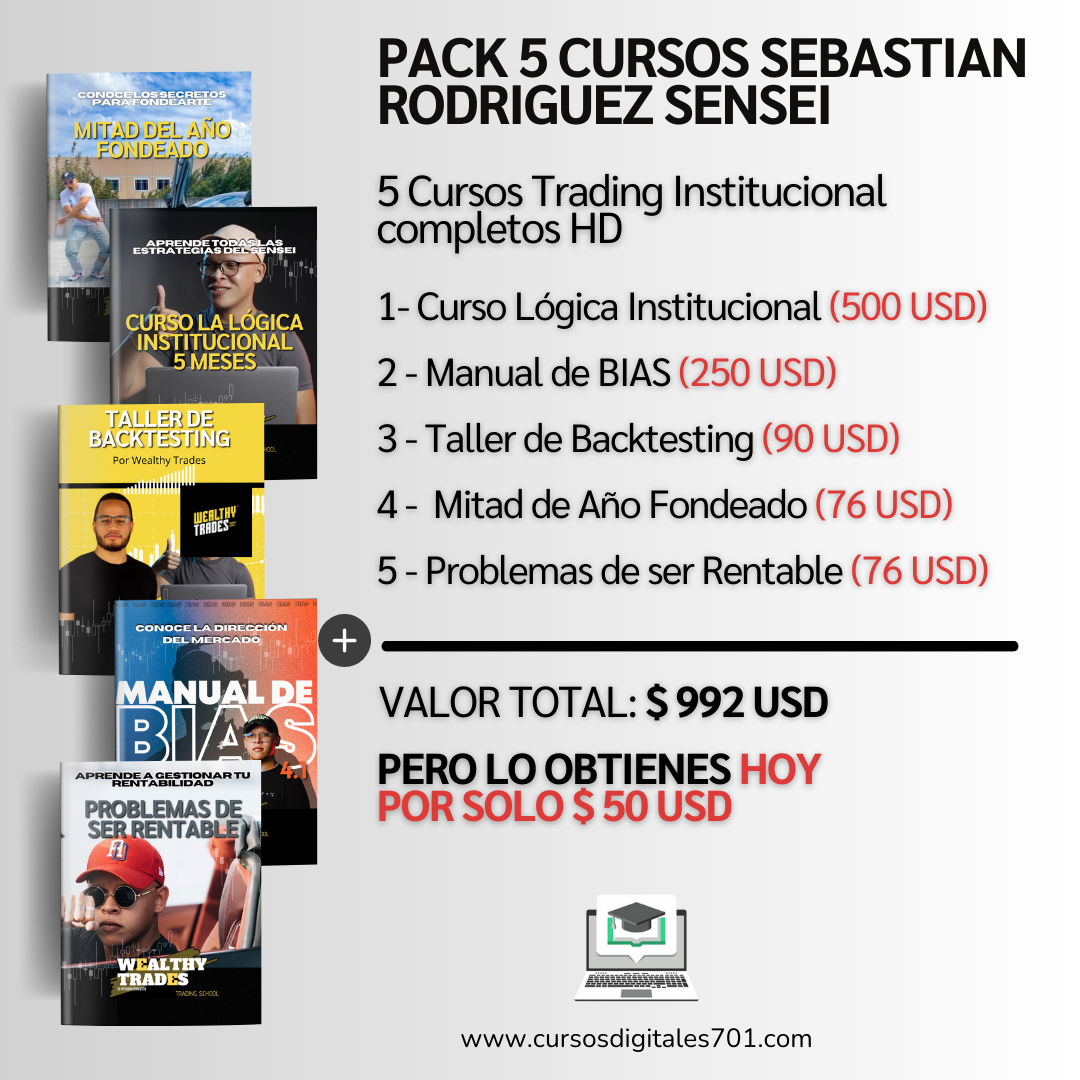 Pack 5 Cursos de Sebastian Rodríguez "Sensei" por Wealthy Trades 📙📈