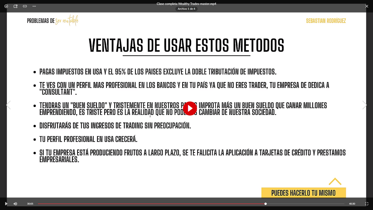 Curso Problemas de Ser Rentable por Sebastián Rodríguez Sensei Wealthy Trades 📙📈