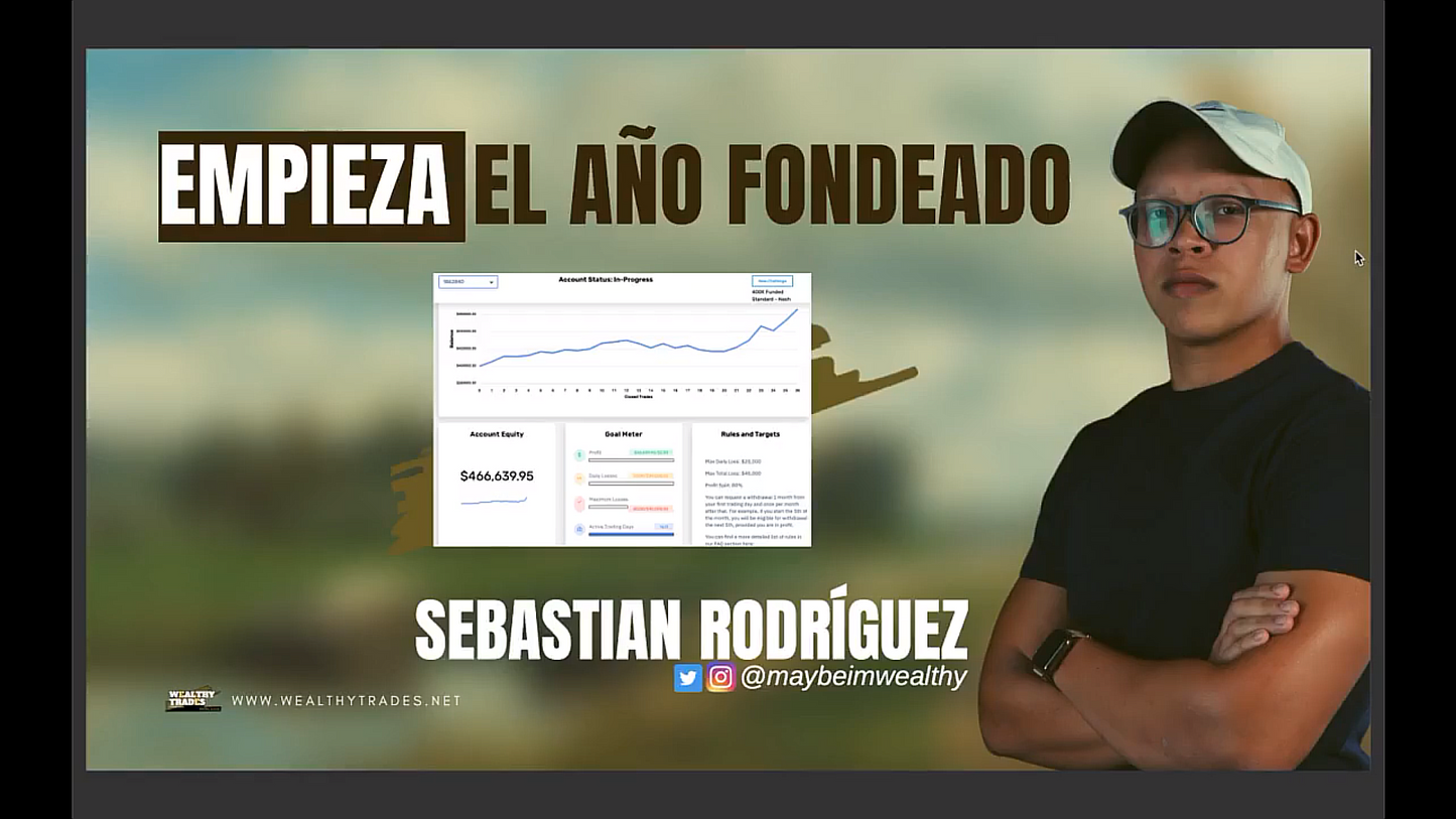 Curso Mitad del Año Fondeado por Sebastián Rodriguez Wealthy Trades 📙📈