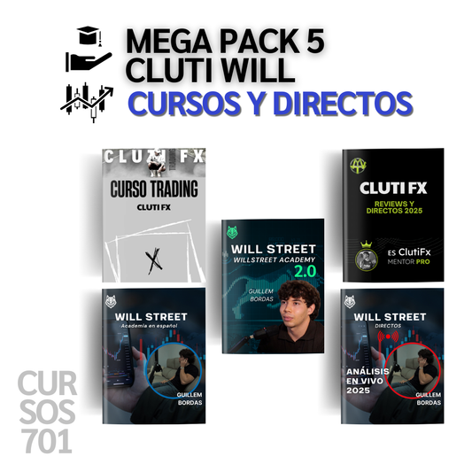 Mega Pack 5 Cursos Will Street Academy y ClutiFx - Guillem Bordas y Carles Clotet 📘📈