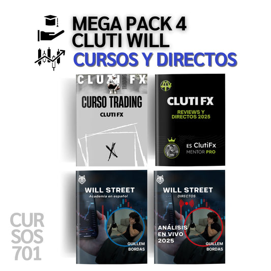 Mega Pack 4 Cursos Will Street Academy y ClutiFx - Guillem Bordas y Carles Clotet 📘📈